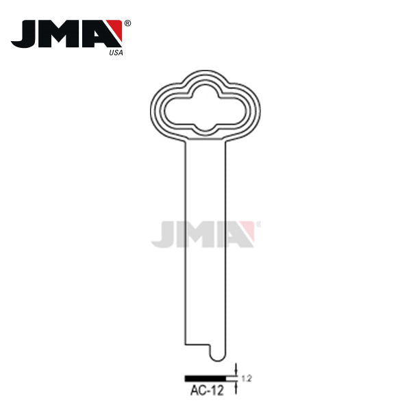 JMA - Varios Metal Key Blank / Nickel Plate / AC-12