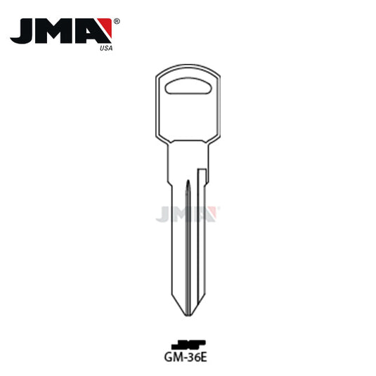 JMA - GM B92 / P1109 Metal Key Blank / Nickel Plate / GM-36E