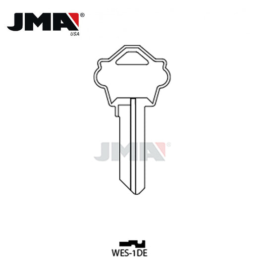 JMA - WK2NP Metal Key Blank For Weslock / Nickel Plate / WES-1DE