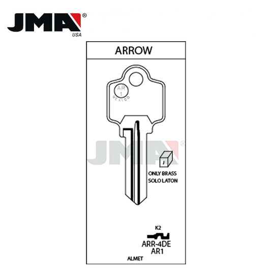 JMA – AR1 N1179 Arrow 5 Pin Metal Key Blank / Brass / ARR-4DE