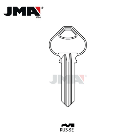 JMA - RU46 5-Pin Corbin Russwin Metal Key Blank / Brass / RUS-5E