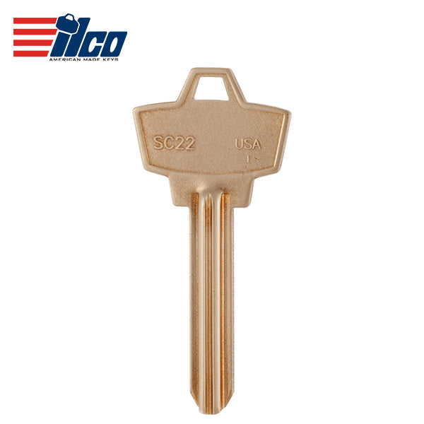 ILCO - 1307W SC22 Schlage Key Blank - Brass