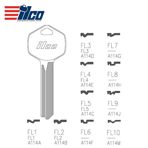 ILCO - FL1 Falcon Key Blank – KeyBlanks