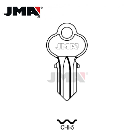 JMA - 1041N Chicago Metal Key Blank / Nickel Plate / CHI-5 / Pack of 10