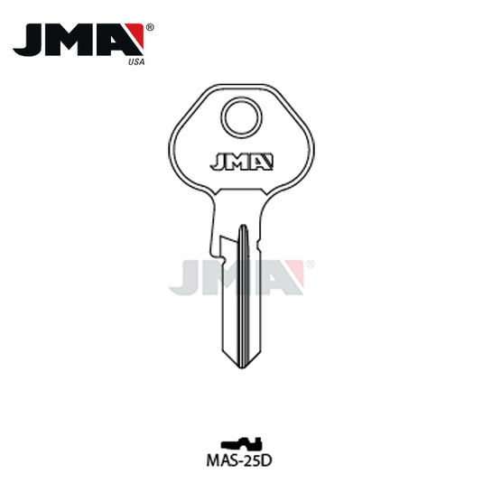 JMA - 1092-6000B M25 Master Padlock Metal Key Blank / Nickel Plate / MAS-25D / Pack of 10