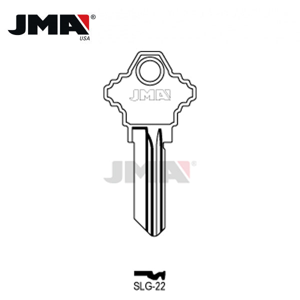 JMA - 1145G Schlage Metal Key Blank / Nickel Plate / SLG-22 / Pack of 10