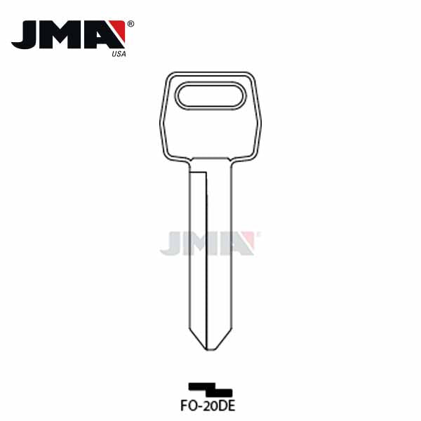 JMA - 1184FD-H54 Ford / Mazda Metal Key Blank / Nickel Plate / FO-20DE