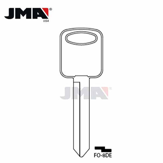 JMA - 1193FD-H67 Ford / Lincoln / Mercury Metal Key Blank / Nickel Plate / FO-8DE
