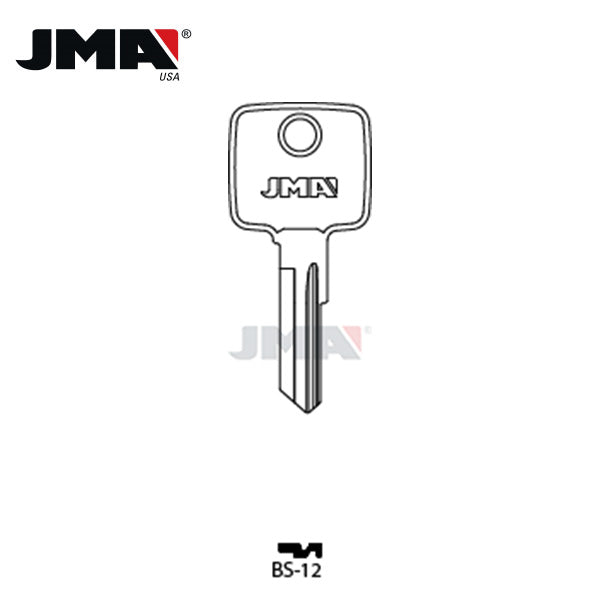 JMA - 1595 MACK Trucks / Strattec Metal Key Blank / Nickel Plate / BS-12