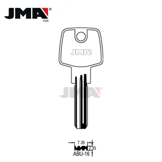JMA - AB40 Abus Metal Key Blank / Nickel Plate / ABU-16