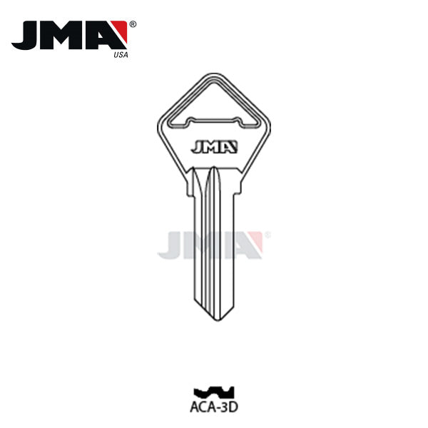JMA - ARCA Metal Key Blank / Nickel Plate / ACA-3D