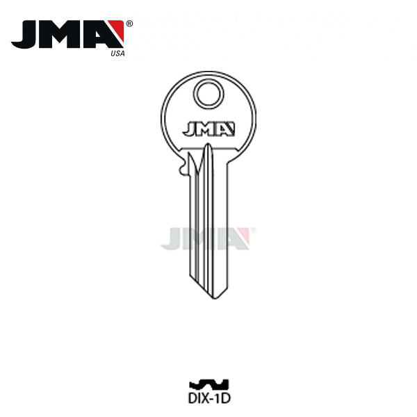 JMA - Dixon Metal Key Blank / Nickel Plate / DIX-1D