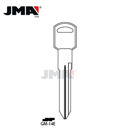 JMA - GM B86 / P1106 Metal Key Blank / Nickel Plate / GM-14E