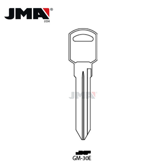 JMA - GM B89 / P1107 Metal Key Blank / Nickel Plate / GM-30E