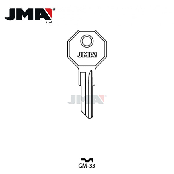 JMA - H1098M / B2 GM Metal Key Blank / Nickel Plate / GM-33 / Pack of 10