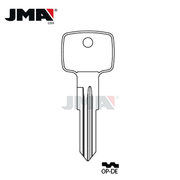 JMA - HF59R Opel Padlocks Metal Key Blank / Nickel Plate / OP-DE