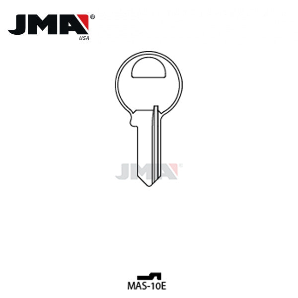 JMA - M1 1092 Metal Key Blank For Master Padlocks / Nickel Plate / MAS-10E