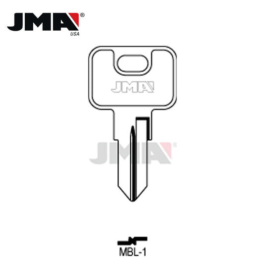 JMA - MBL1-SI / Mobella, Sea Ray & Various Watercraft Metal Key Blank / Nickel Plate / MBL-1 / Pack of 10