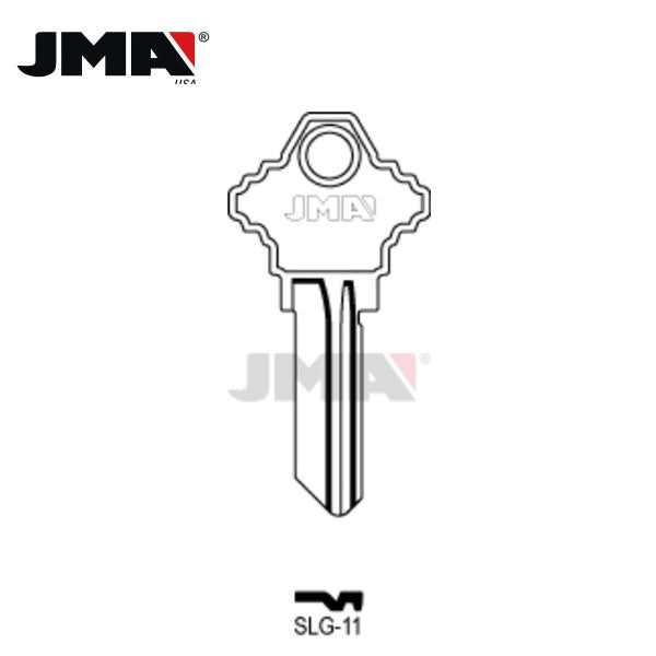 JMA - SC8 / Schlage Metal Key Blank / Nickel Plate / SLG-11 / Pack of 10