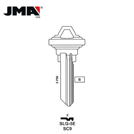 JMA – SC9 Schlage Metal Blank Key / Brass / SLG-5E