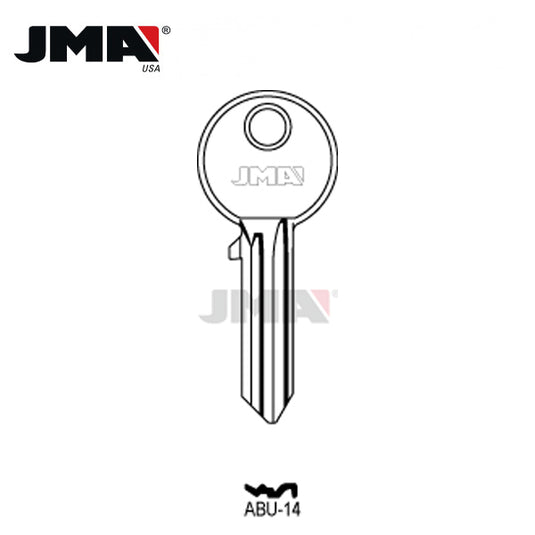JMA - TOP1R Abus Metal Key Blank / Nickel Plate / ABU-14