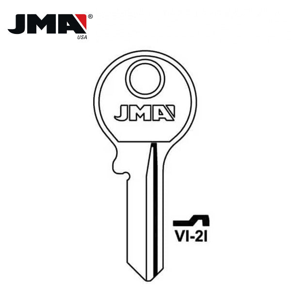 JMA - VR7 Viro Metal Key Blank / Nickel Plate / VI-2I / Pack of 10