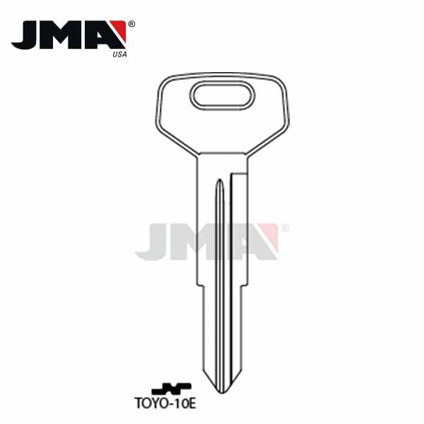 JMA - X151-TR39 Toyota Metal Key Blank / Nickel Plate / TOYO-10E