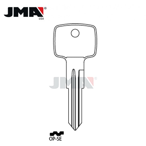 JMA - X168-B61 GM / Opel Metal Key Blank / Nickel Plate / OP-SE