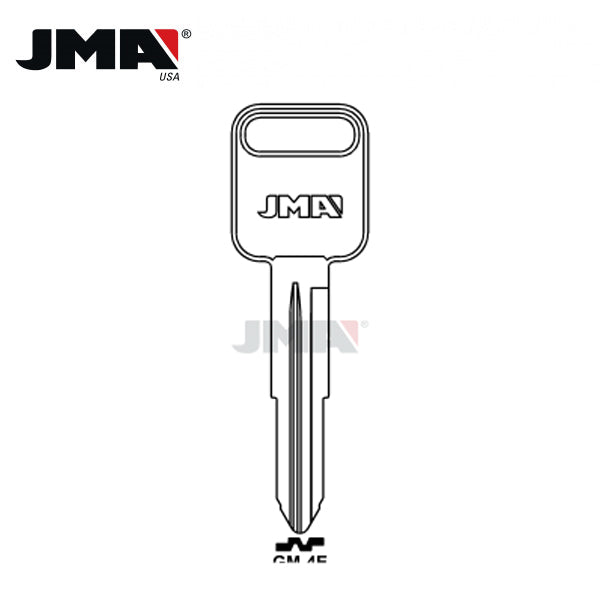 JMA - X184 B65 Geo / Honda / Isuzu Metal Key Blank / Nickel Plate / GM-4E