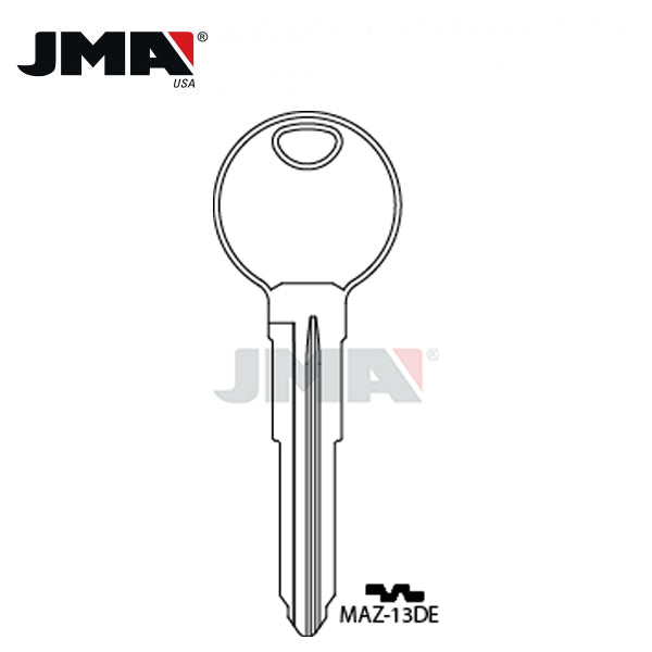 JMA - X222-MZ27 Mazda Mechanical Metal Key Blank / Nickel Plate / MAZ-13DE