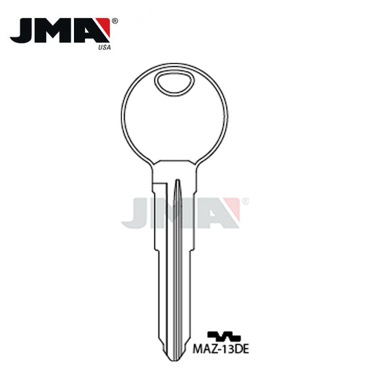 JMA - X222-MZ27 Mazda Mechanical Metal Key Blank / Nickel Plate / MAZ-13DE