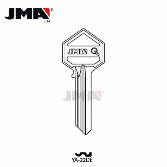 JMA - YA-22DE YALE Metal Key Blank / Nickel Plate